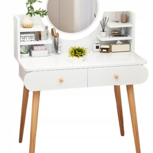 TOALETKA KOSMETYCZNA Z LUSTREM MAKIJAŻ BIAŁA DUŻA SKANDYNAWSKA LOFT