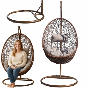 FOTEL WISZĄCY KOKON OGRODOWY HUŚTAWKA KOSZ BALI BUJANY DO 150 KG + PODUSZKA