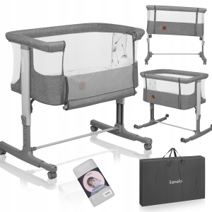 Łóżeczko dostawne dziecięce + kojec Lionelo Aurora + Otulacz bambusowy